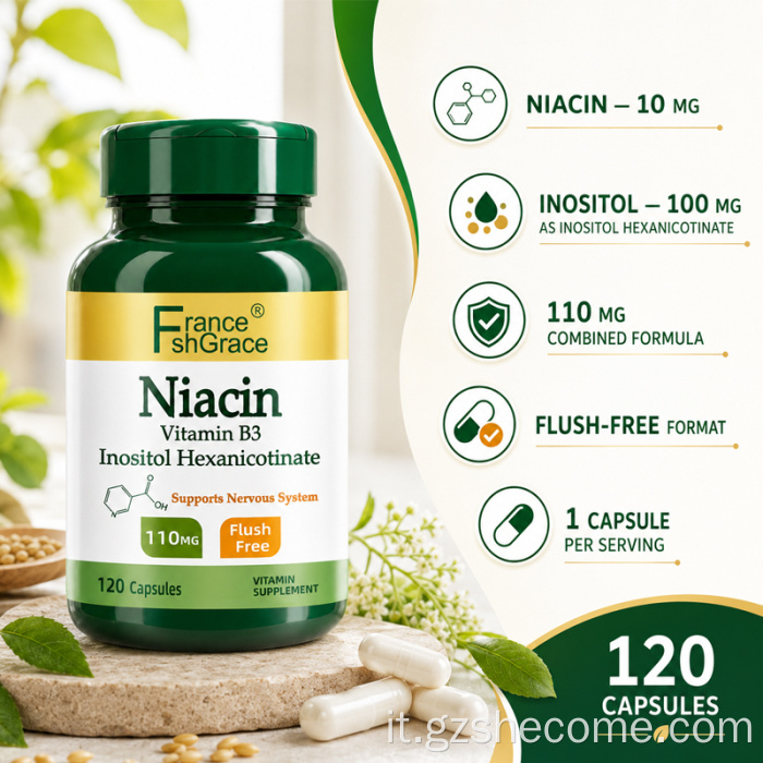 Shecome Niacina Inositolo Capsule Supporto alla circolazione nervosa
